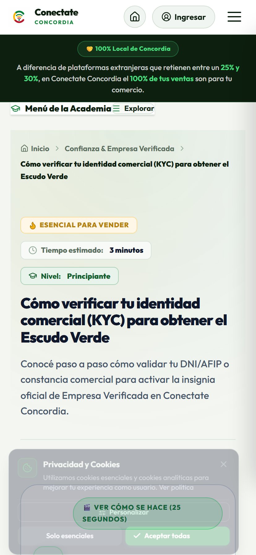 Ingresar a la Sección Verificar